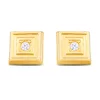 Cercei din aur 14K Double 3D Square and Crystals picture - 2