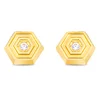 Cercei din aur 14K Hexagon 3D si Cristal picture - 2