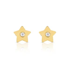 Cercei din aur 14K pentru copii Big Stars and Crystals