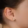 Cercei din aur 14k pentru copii Deep Round Shape picture - 2