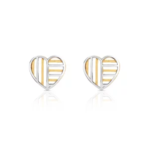 Cercei din aur 14K pentru copii Geometric Hearts