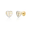Cercei din aur 14K pentru copii Geometric Hearts picture - 1