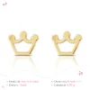 Cercei din aur 14K pentru copii Mother of Pearl Crown picture - 3