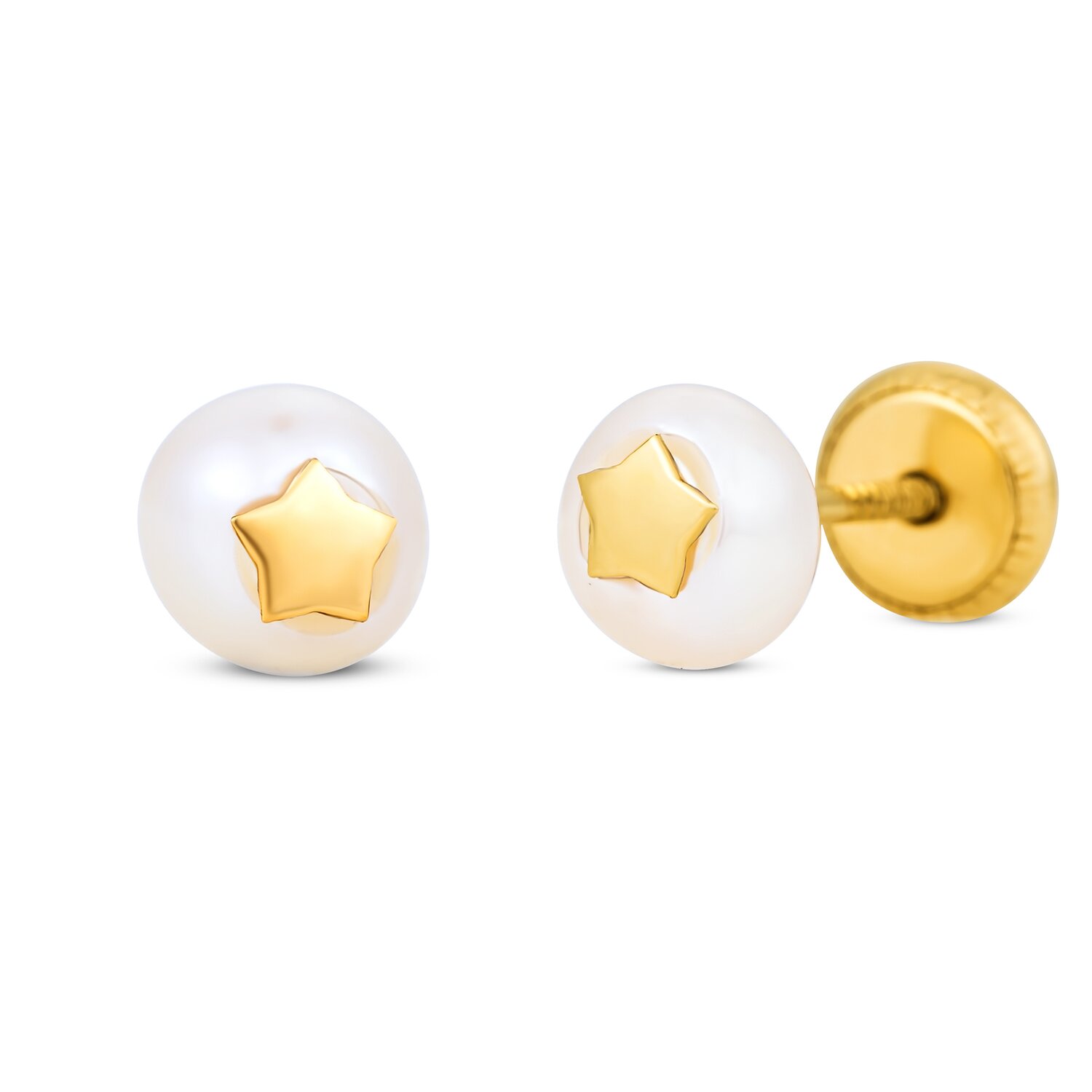 Cercei din aur 14K pentru copii Pearl and Star