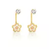Cercei din aur 14K pentru copii Pink/White Flowers and Crystals picture - 2