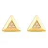 Cercei din aur 14K Triunghi 3D si Cristale picture - 2