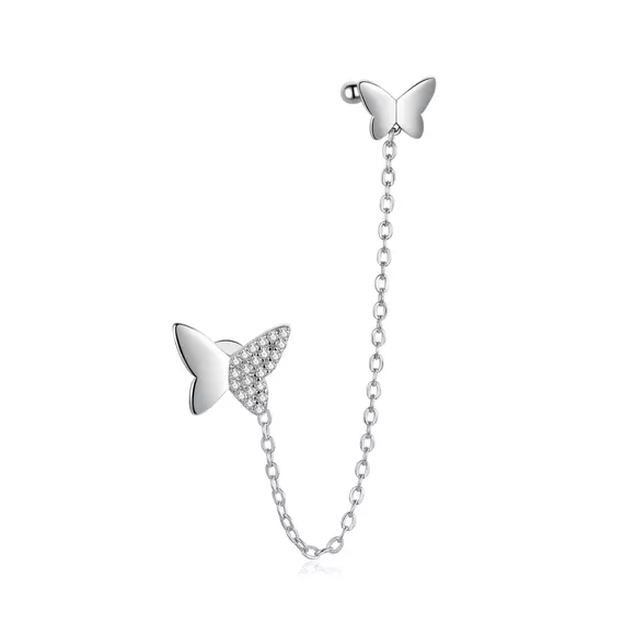 CERCEL din argint Chain Butterflies