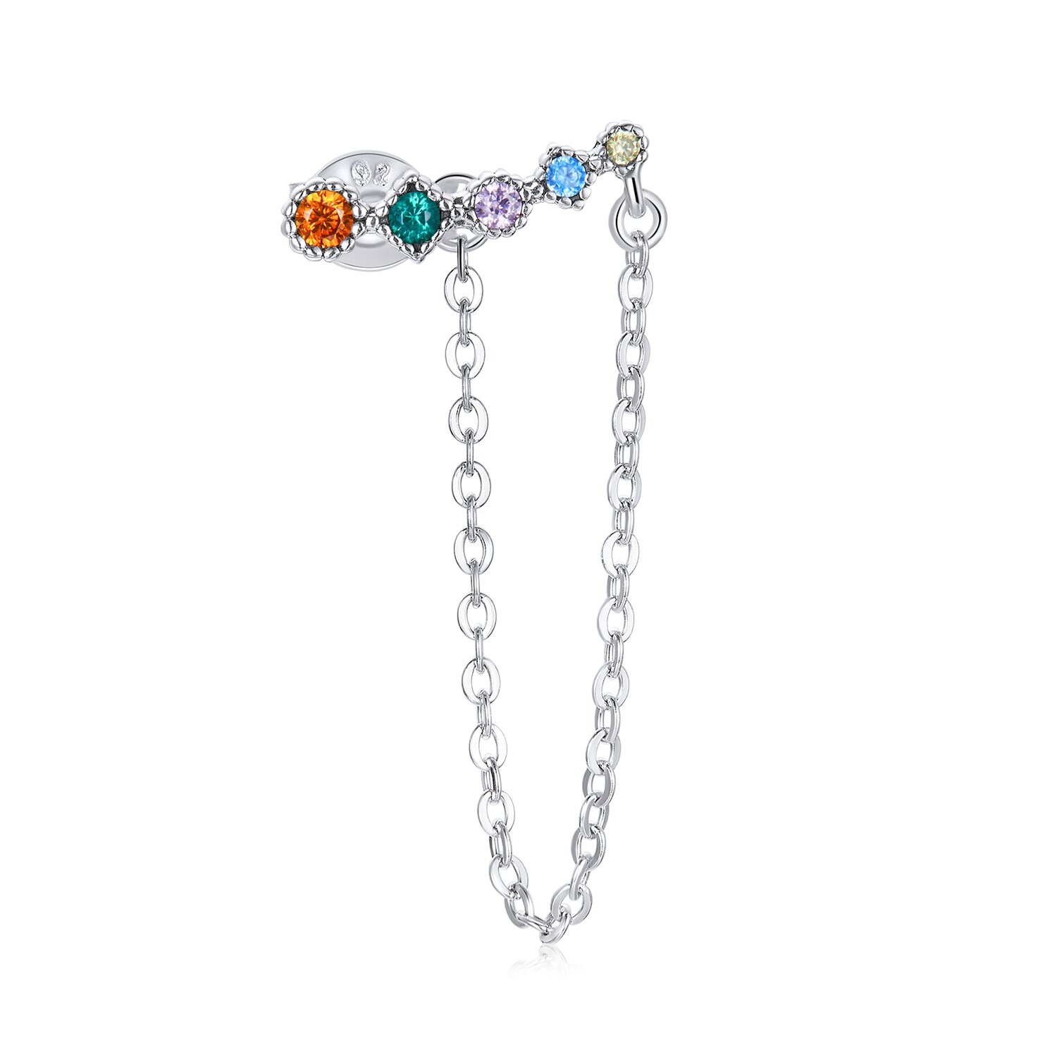 Cercel din argint chained rainbow