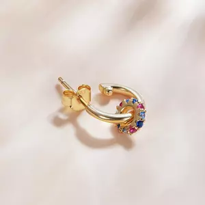 CERCEL din argint Colorful Latino Crystal Clip