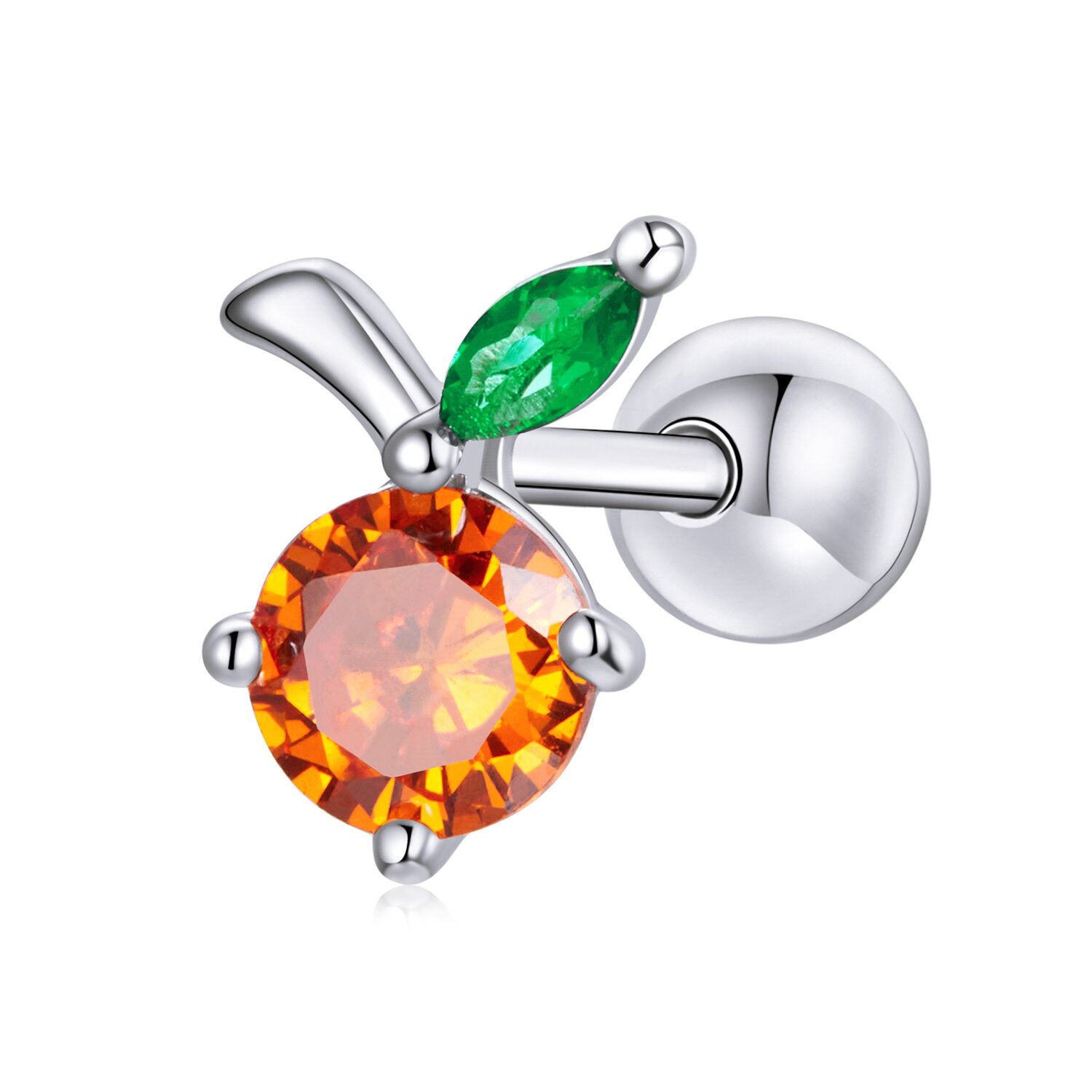 Cercel din argint crystal orange