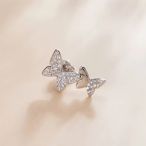 CERCEL din argint Double Studded Butterflies