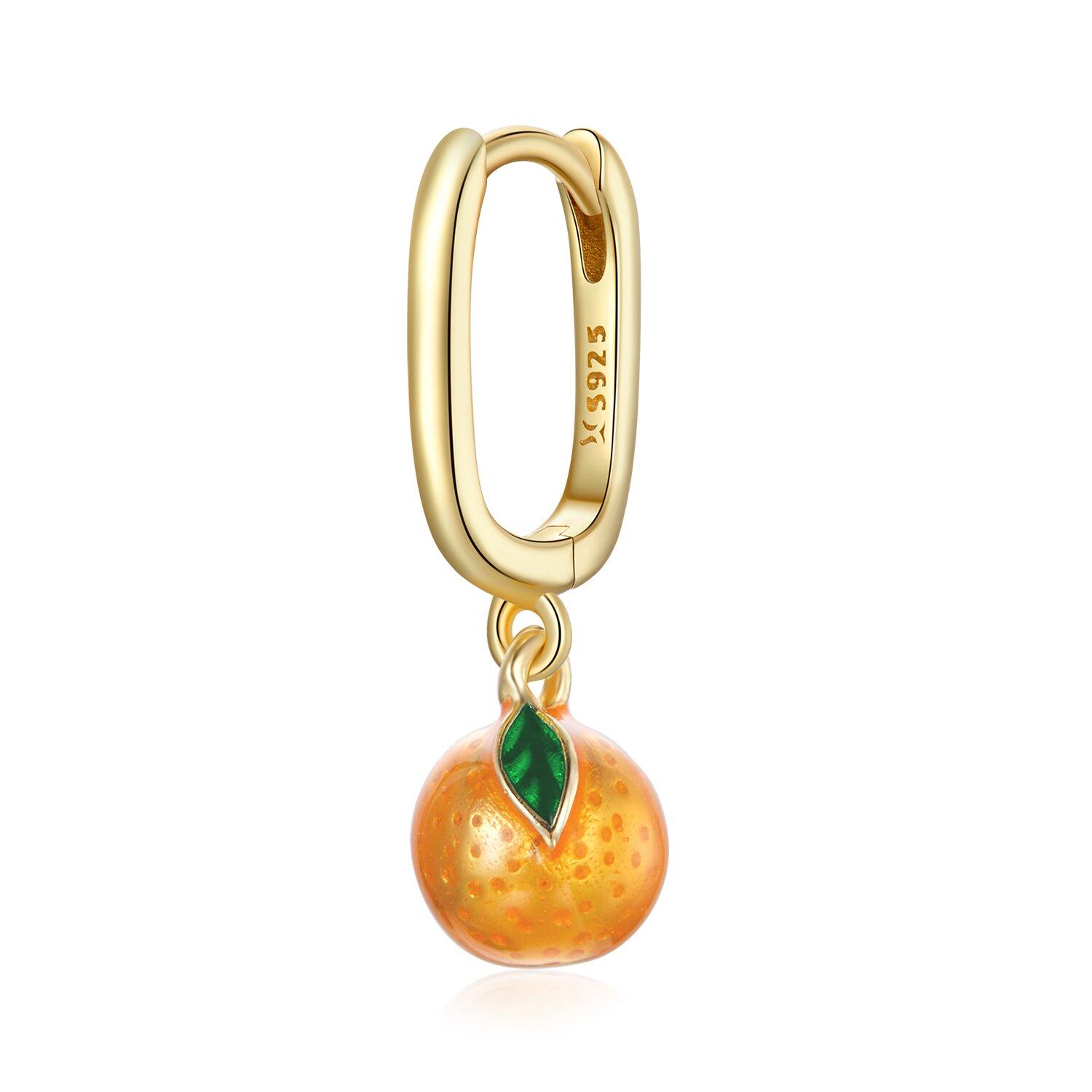 Cercel din argint golden dropped orange