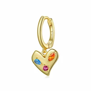 CERCEL din argint Golden Heart Hoop