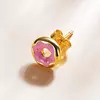 CERCEL din argint Golden Little Pink Donut picture - 3