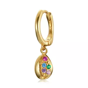CERCEL din argint Golden Rainbow Shell