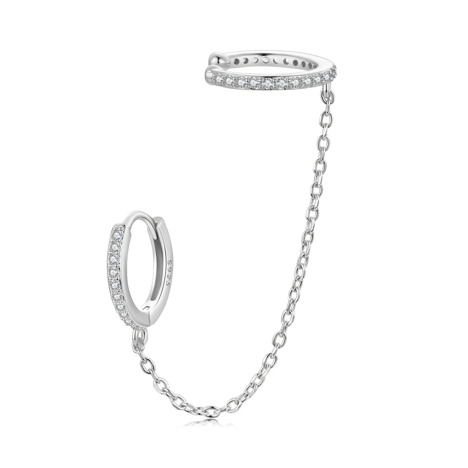 CERCEL din argint Silver Chain Crystals