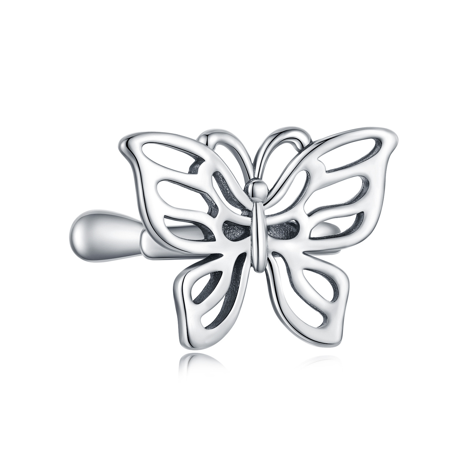 CERCEL din argint Silver Flying Butterfly image3