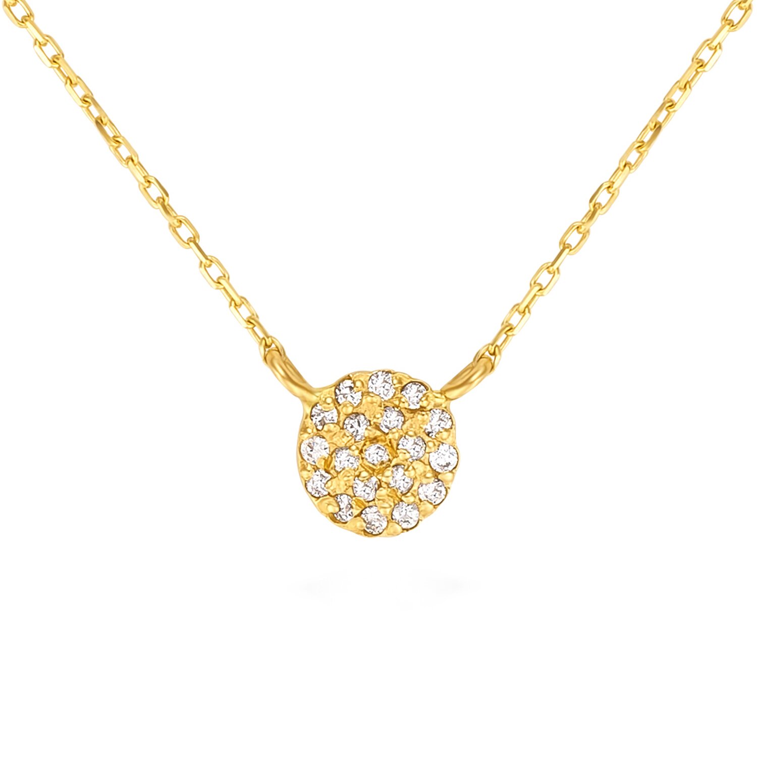 Colier aur 14K cu Round with diamonds