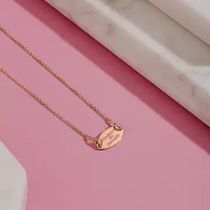 Colier din argint Banut Oval Rose text/ simbol