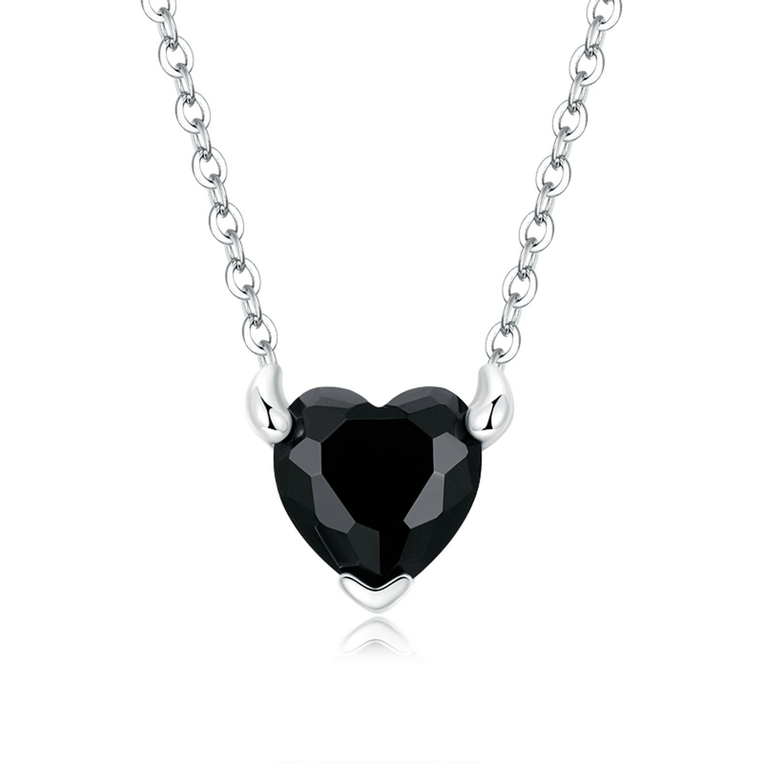 Colier din argint black horned heart