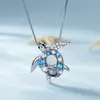 Colier din argint Blue Crystal Turtle picture - 4