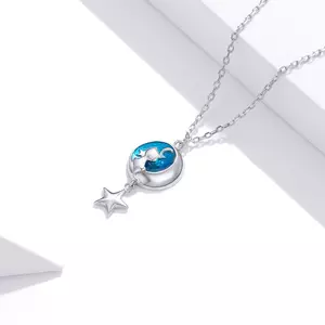 Colier din argint Blue Night Kitty