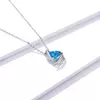 Colier din argint Clear Blue Winged Heart picture - 4