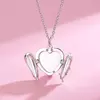 Colier din argint Custom Photo Winged Heart picture - 4