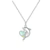 Colier din argint Dolphin Opal Heart picture - 1
