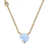 Colier din argint Golden Aimee Moonstone Heart picture - 1