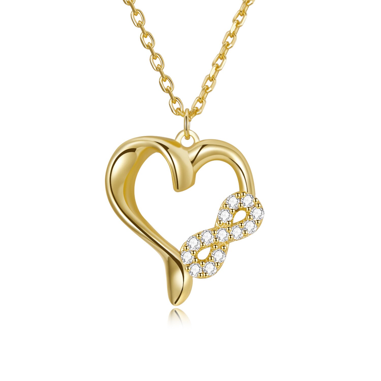 Colier din argint golden infinity heart