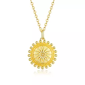 Colier din argint Golden Sun Coin