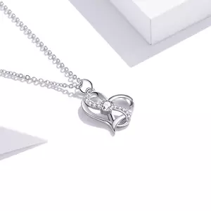 Colier din argint Infinite Crystal Heart