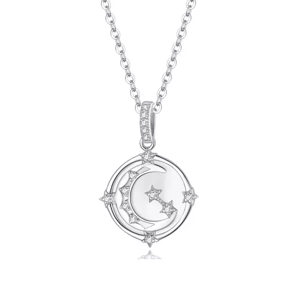 Colier din argint Moon and Star Necklace