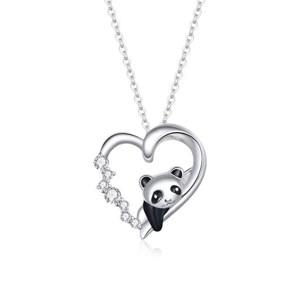 Colier din argint Panda's Heart