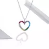 Colier din argint Rainbow Crystal Heart