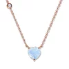 Colier din argint Rose Gold Aimee Moonstone Heart picture - 1