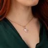 Colier din argint Rose Gold Moonstone Enchanted Triangle picture - 2