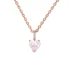 Colier din argint Rose Gold Pink Quartz Heart picture - 1