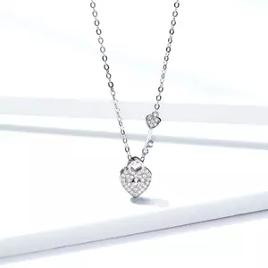 Colier din argint Shiny Heart & Key