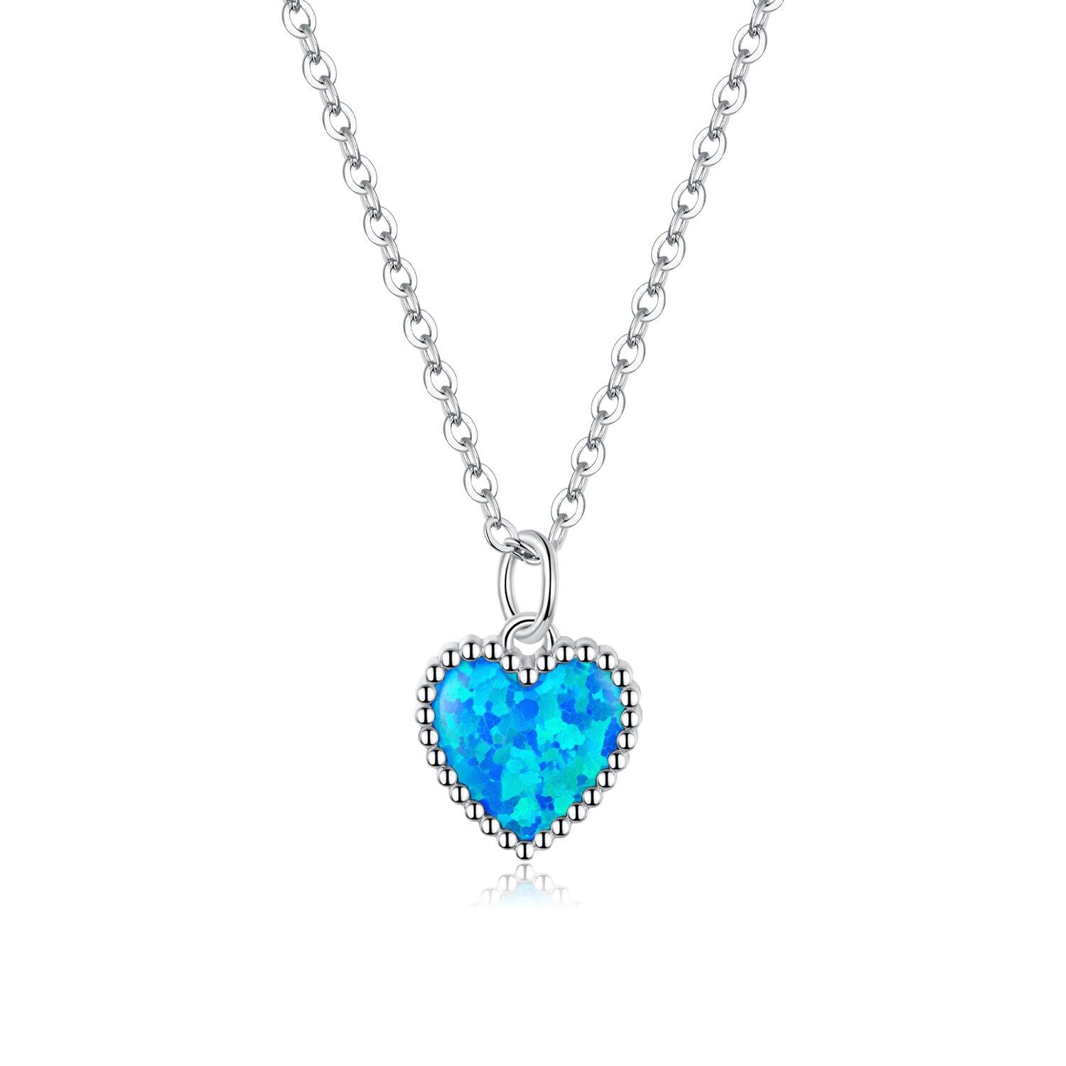 Colier din argint Silver Blue Heart EdenBoutique poza noua reduceri 2022