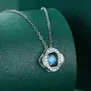 Colier din argint Silver Circle Blue Crystal picture - 2