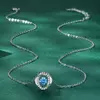 Colier din argint Silver Circle Blue Crystal picture - 3