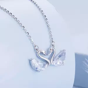 Colier din argint Silver Love Swans