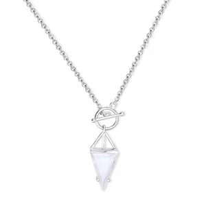Colier din argint Silver Moonstone Enchanted Triangle