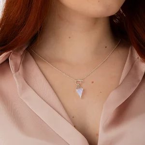 Colier din argint Silver Moonstone Enchanted Triangle