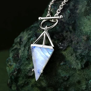 Colier din argint Silver Moonstone Enchanted Triangle