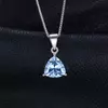 Colier din argint Triangle Blue Topaz picture - 3