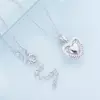 Colier din argint White Crystal Heart picture - 3