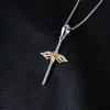 Colier din argint Yellow Crystal Cross picture - 5